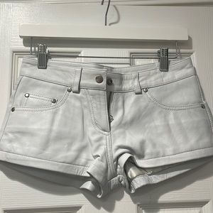 NWOT White Leather Shorts
